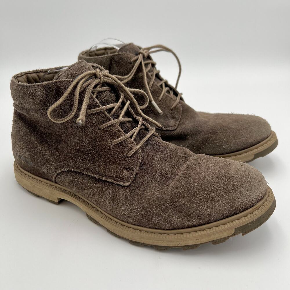Sorel Mens Madsen Chukka Boot US 8 EU 41 Brown Suede Lace Up Lug Soles FLAW